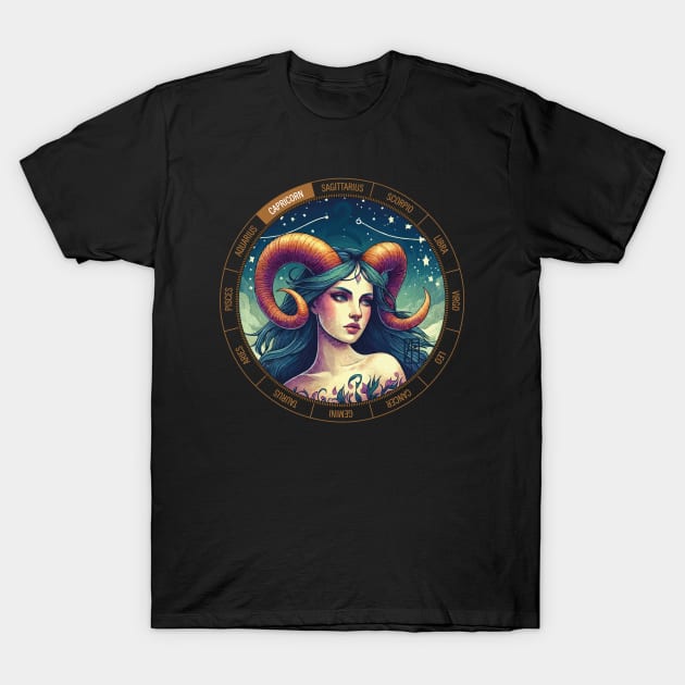 ZODIAC Capricorn - Astrological CAPRICORN - CAPRICORN - ZODIAC sign - Van Gogh style - 1 T-Shirt by ArtProjectShop